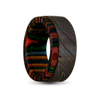 Thumbnail for Damascas Ring with colourful wood inner