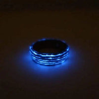 Thumbnail for Carbon Fibre Ring with Blue glow powder and wood inner band