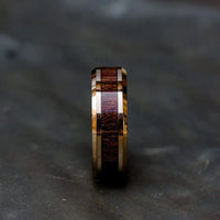 Thumbnail for Wooden Rose Gold Tungsten Carbide Ring