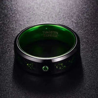 Thumbnail for Celtic Green Black Tungsten Ring