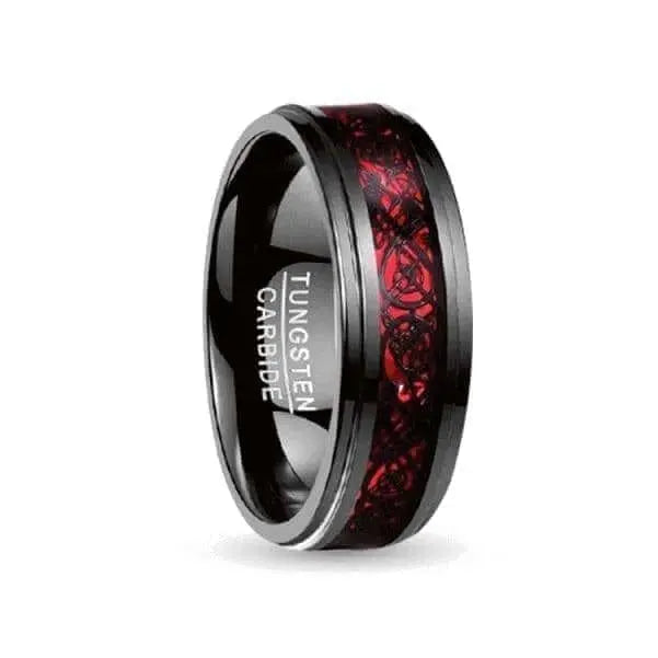 Orbit Rings Tungsten Carbide 5 Celtic Red SE