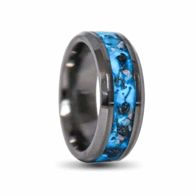 Tungsten Carbide Tungsten Carbide Crypto Blue Tungsten