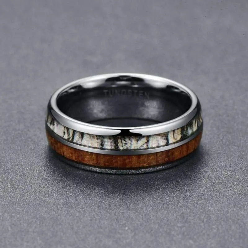 Orbit Rings Tungsten Carbide Eclipse Wood