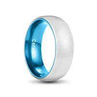 Thumbnail for White Ceramic Ring with Blue Aluminium Inner 