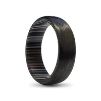 Thumbnail for 6mm Carbon Fibre Ring with Fordite Inner band