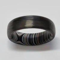 Thumbnail for 6mm Carbon Fibre Ring with Fordite Inner band