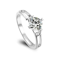 Thumbnail for Moissanite Sterling Silver Engagement Ring