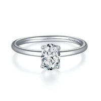 Thumbnail for 1ct Oval Shape Moissanite Ring Silver