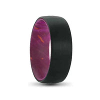 Thumbnail for 8mm Black Tungsten Ring, Maroon Red Box Elder Wood Inner