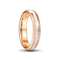 Thumbnail for 4mm Ladies Tungsten Carbide Ring in Rose Gold with Marble Inlay