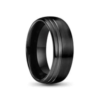 Thumbnail for Black Tungsten Carbide Ring with Double Groove