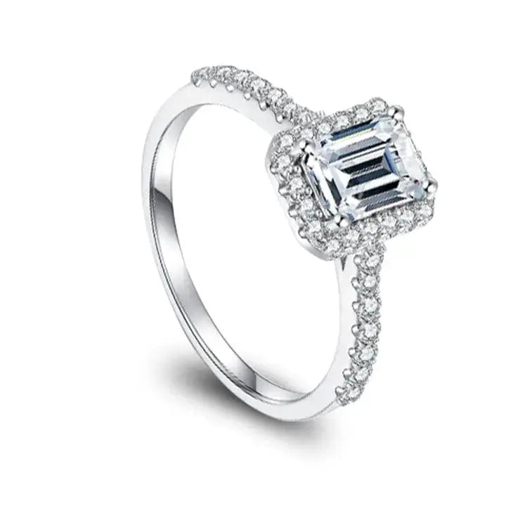 1ct Emerald Moissanite Ring