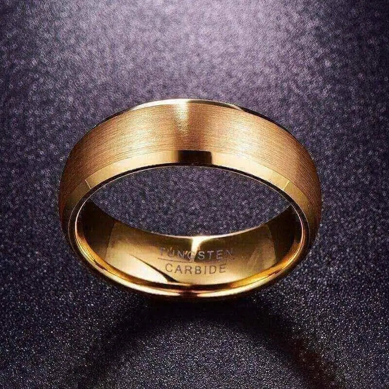 Orbit Rings Tungsten Carbide Planet Gold