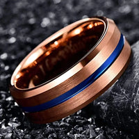Thumbnail for Rosegold and Blue Tungsten Carbide Ring