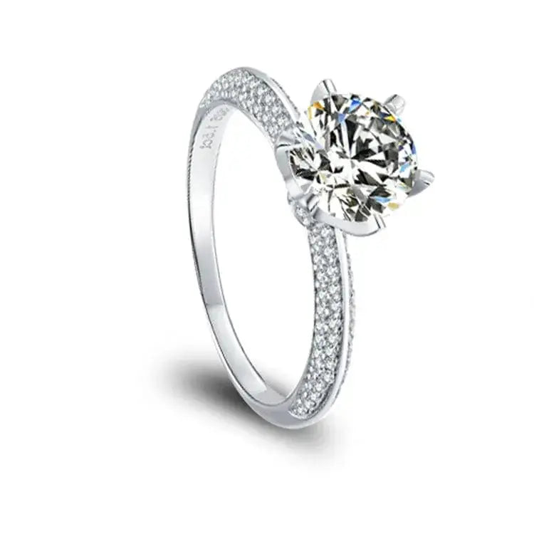 1ct Round Cut Moissanite Ring