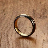 Thumbnail for 6mm wide Gold and Black Dome Tungsten Carbide Ring