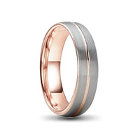 Thumbnail for 6mm Rose Gold and Silver Tungsten Carbide Ring