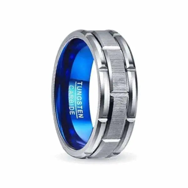 Orbit Rings Tungsten Carbide 6 Terra Blue