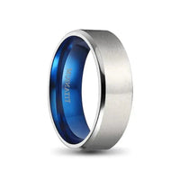 Thumbnail for 8mm Silver and Blue Titanium Ring 