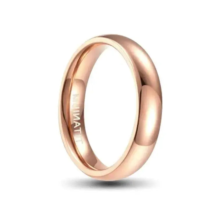 Polished Rose Gold Titanium Ring 4mm