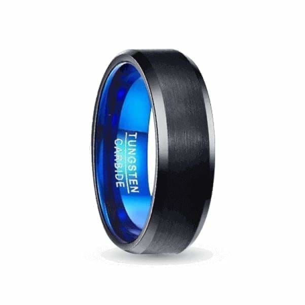Orbit Rings Tungsten Carbide 7 Apollo Blue