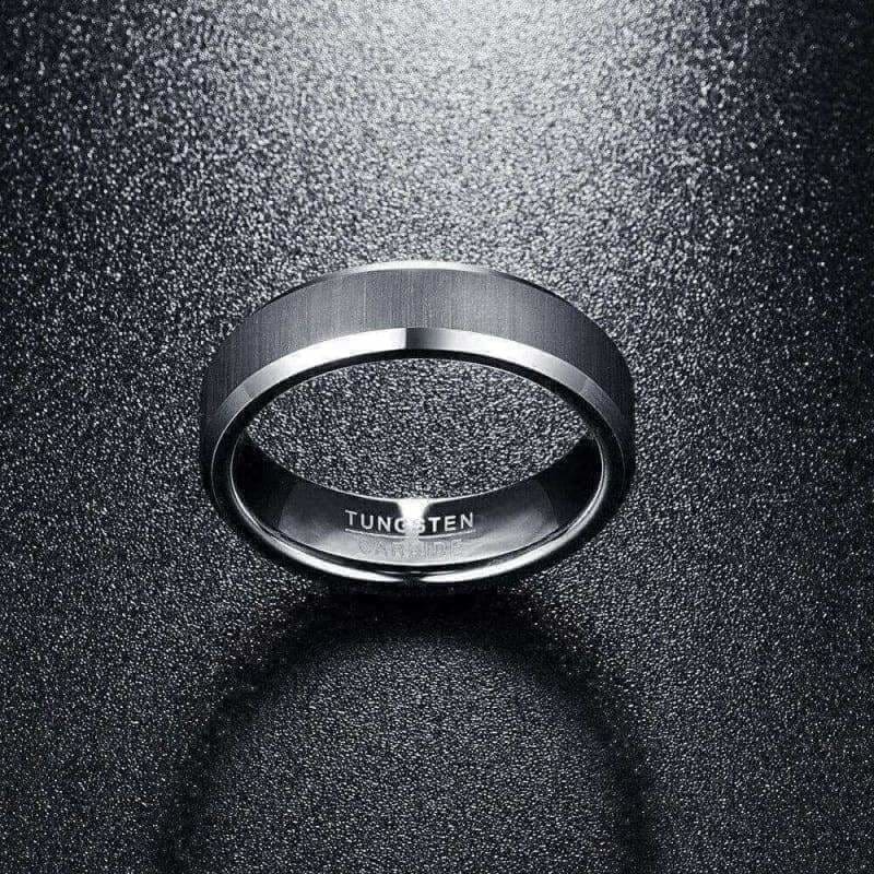 Orbit Rings Tungsten Carbide Aurora Silver